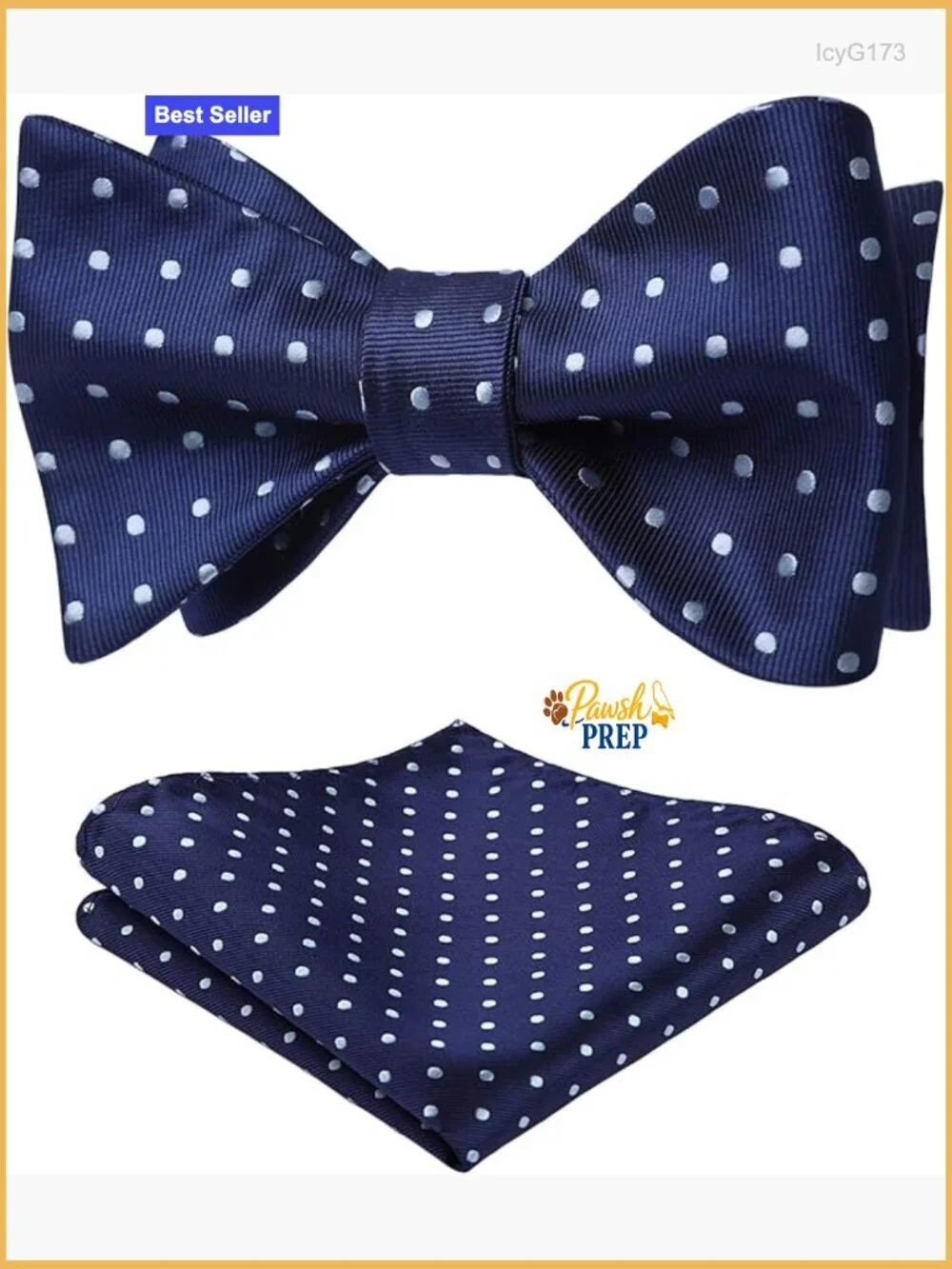 Self-Tie Bow Tie Set with Pocket Square for Formal Business Wedding